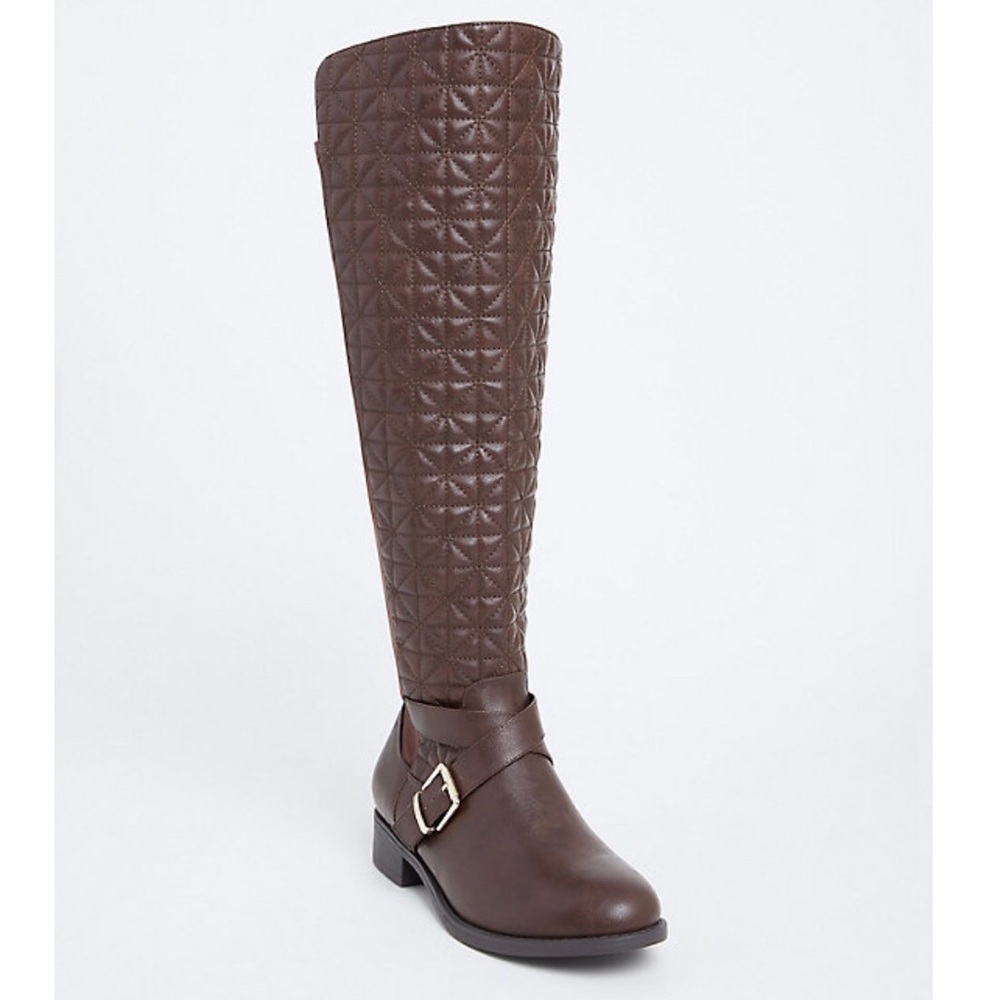 TORRID Brown Quilted Over-the-Knee Boot